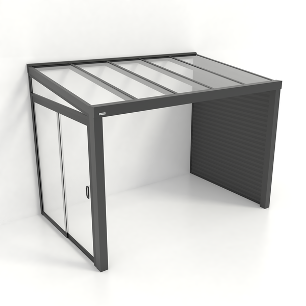 Kastrex Tuinkamer Aluminium - Luxe Buitenruimte met Glazen Dak - Gratis Montage - Antraciet