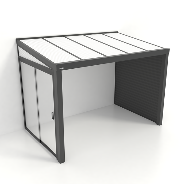 Kastrex Tuinkamer Aluminium - Luxe Buitenruimte met Polycarbonaat Dak - Gratis Montage - Antraciet