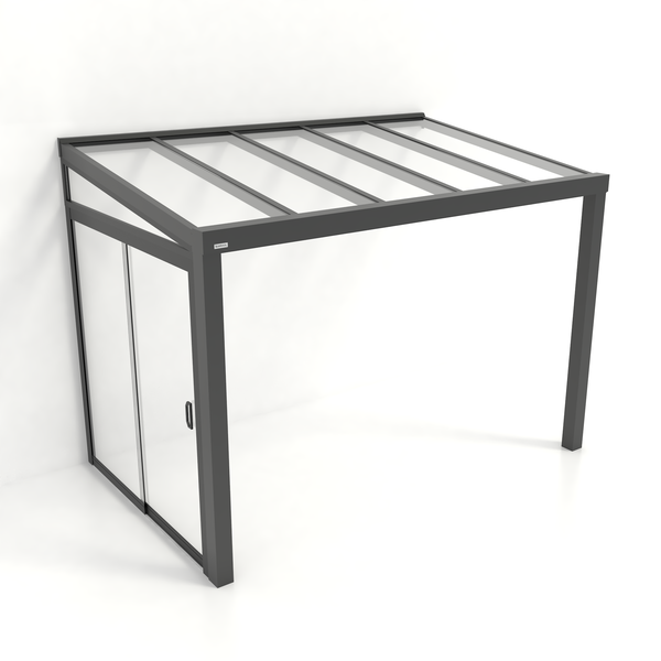 Kastrex Tuinkamer Aluminium - Luxe Buitenruimte met Glazen Dak - Gratis Montage - Antraciet