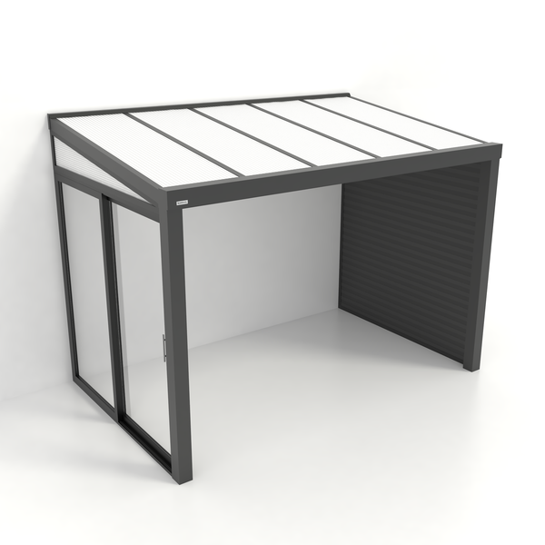 Kastrex Tuinkamer Aluminium - Luxe Buitenruimte met Polycarbonaat Dak - Gratis Montage - Antraciet