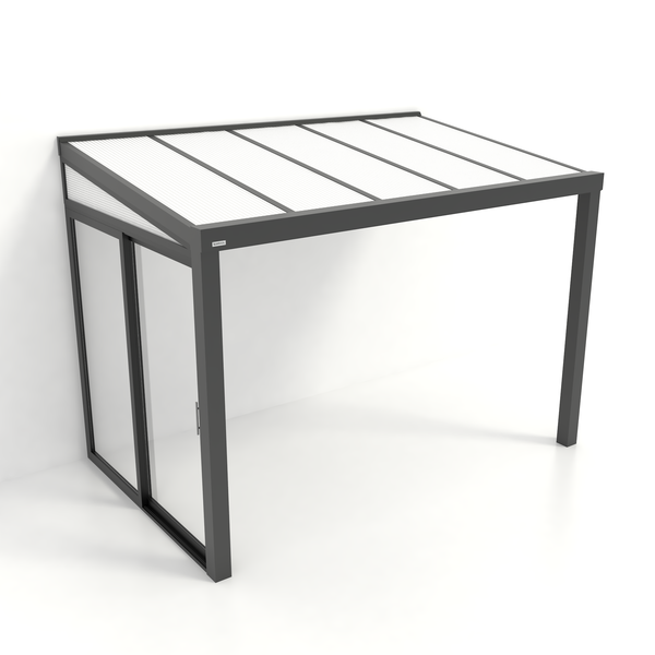 Kastrex Tuinkamer Aluminium - Luxe Buitenruimte met Polycarbonaat Dak - Gratis Montage - Antraciet