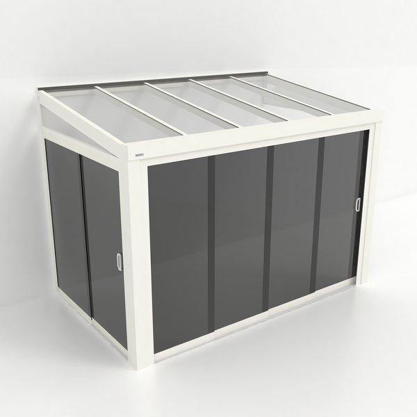 Kastrex Tuinkamer Aluminium - Luxe Buitenruimte met Glazen Dak - Privacy Glas - Gratis Montage - Wit