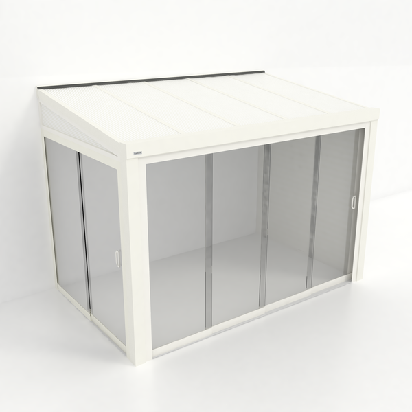 Kastrex Tuinkamer Aluminium - Luxe Buitenruimte met Polycarbonaat Dak - Gratis Montage - Wit