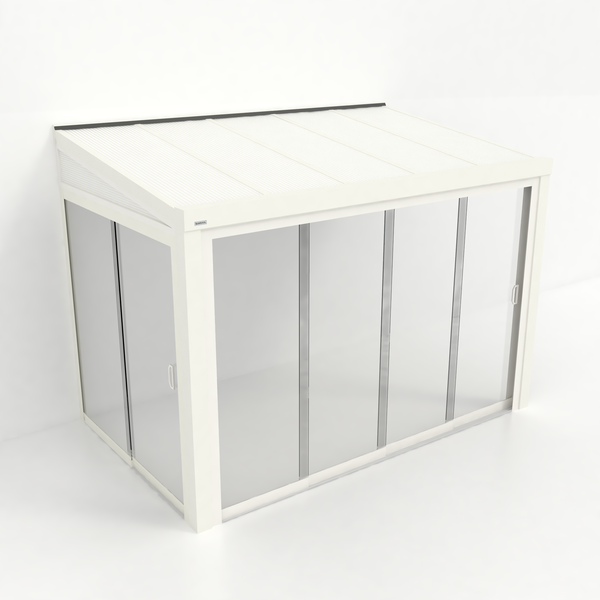 Kastrex Tuinkamer Aluminium - Luxe Buitenruimte met Polycarbonaat Dak - Gratis Montage - Wit