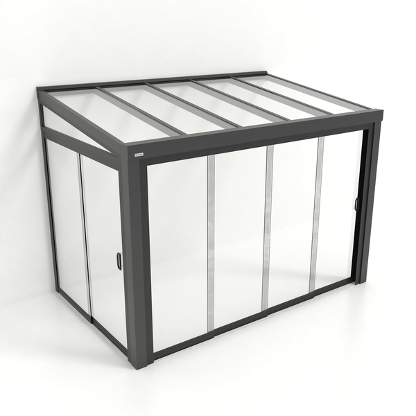Kastrex Tuinkamer Aluminium - Luxe Buitenruimte met Glazen Dak - Gratis Montage - Antraciet