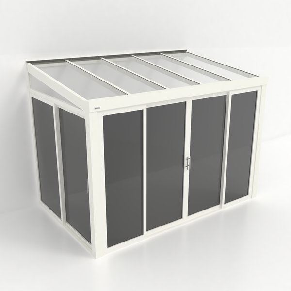 Kastrex Tuinkamer Aluminium - Luxe Buitenruimte met Glazen Dak - Privacy Glas - Gratis Montage - Wit