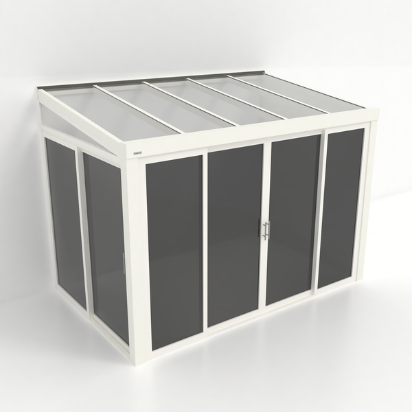 Kastrex Tuinkamer Aluminium - Luxe Buitenruimte met Glazen Dak - Privacy Glas - Gratis Montage - Wit