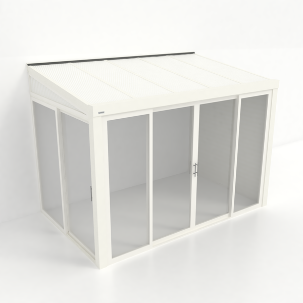 Kastrex Tuinkamer Aluminium - Luxe Buitenruimte met Polycarbonaat Dak - Gratis Montage - Wit