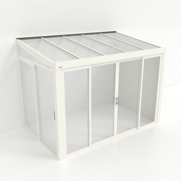 Kastrex Tuinkamer Aluminium - Luxe Buitenruimte met Glazen Dak 178 - Gratis Montage - Wit