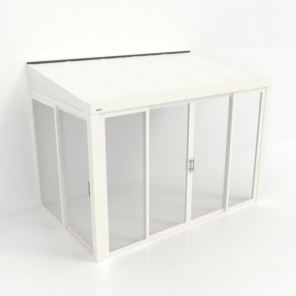 Kastrex Tuinkamer Aluminium - Luxe Buitenruimte met Polycarbonaat Dak - Gratis Montage - Wit