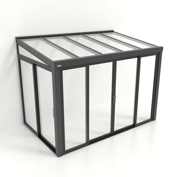 Kastrex Tuinkamer Aluminium - Luxe Buitenruimte met Glazen Dak - Gratis Montage - Antraciet