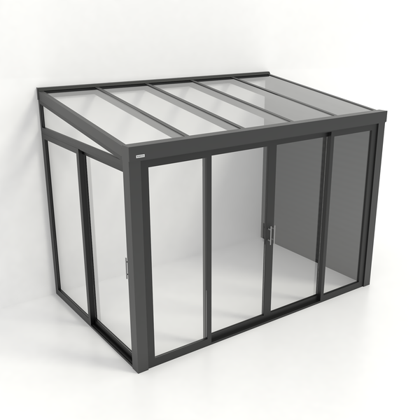 Kastrex Tuinkamer Aluminium - Luxe Buitenruimte met Glazen Dak - Gratis Montage - Antraciet