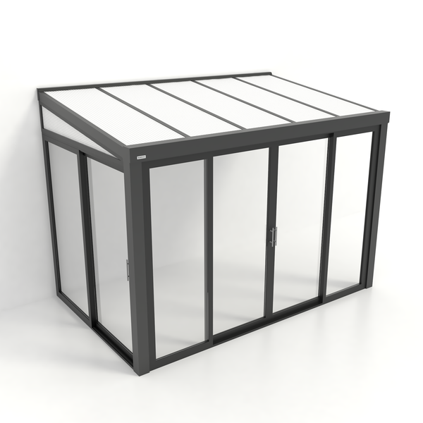 Kastrex Tuinkamer Aluminium - Luxe Buitenruimte met Polycarbonaat Dak - Gratis Montage - Antraciet