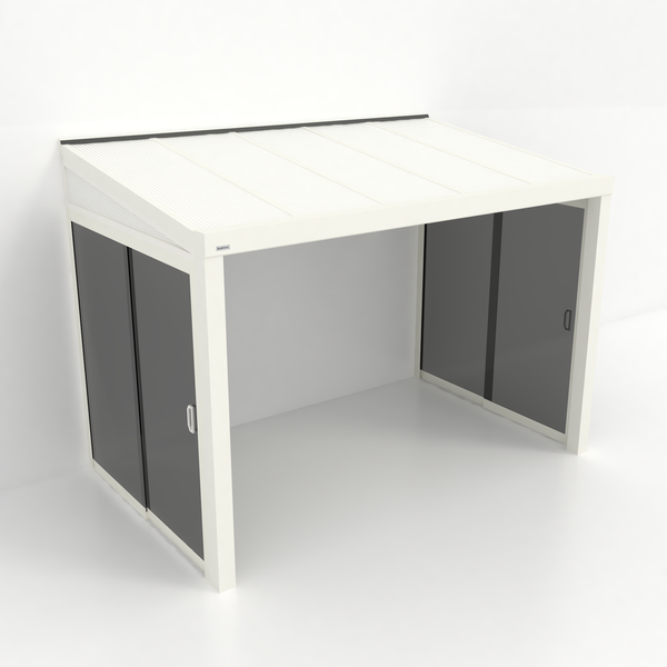 Kastrex Tuinkamer Aluminium - Luxe Buitenruimte met Polycarbonaat Dak - Privacy Glas - Gratis Montage - Wit