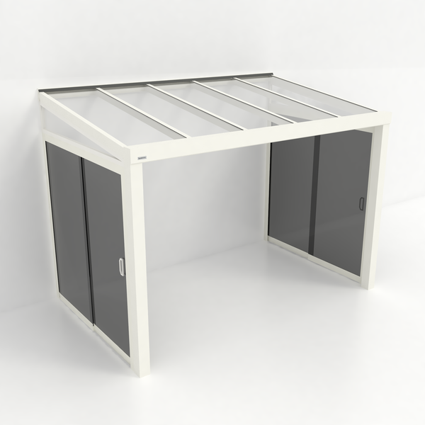 Kastrex Tuinkamer Aluminium - Luxe Buitenruimte met Glazen Dak - Privacy Glas - Gratis Montage - Wit