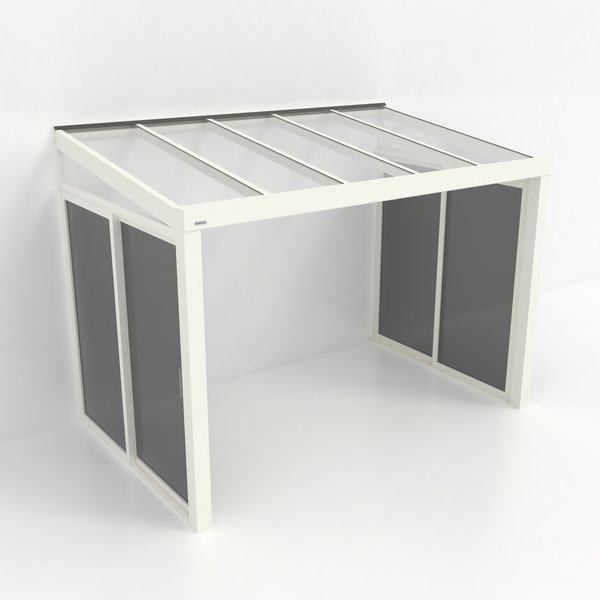 Kastrex Tuinkamer Aluminium - Luxe Buitenruimte met Glazen Dak - Privacy Glas - Gratis Montage - Wit