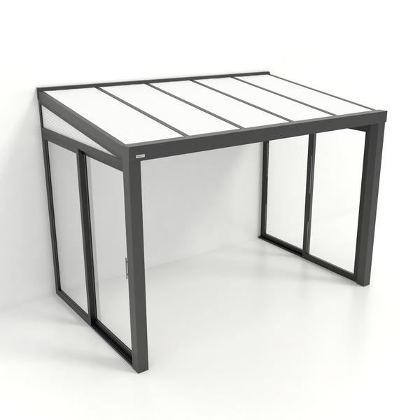 Kastrex Tuinkamer Aluminium - Luxe Buitenruimte met Polycarbonaat Dak - Gratis Montage - Antraciet