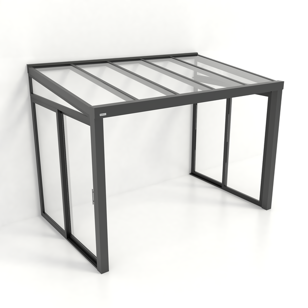 Kastrex Tuinkamer Aluminium - Luxe Buitenruimte met Glazen Dak - Gratis Montage - Antraciet