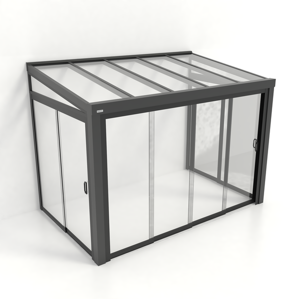 Kastrex Tuinkamer Aluminium - Luxe Buitenruimte met Glazen Dak - Gratis Montage - Antraciet