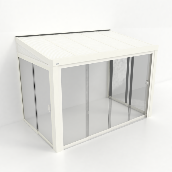 Kastrex Tuinkamer Aluminium - Luxe Buitenruimte met Polycarbonaat Dak - Gratis Montage - Wit