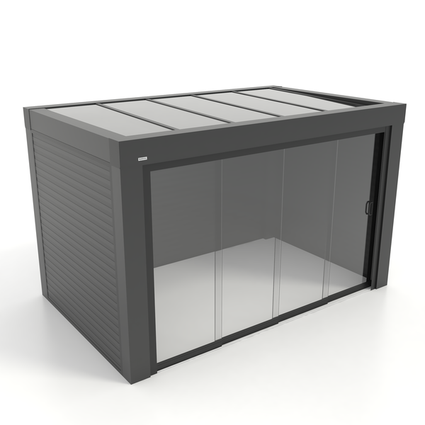 Kastrex Premium Terrasoverkapping Aluminium - Luxe Buitenruimte met Glazen Dak - Gratis Montage – Antraciet