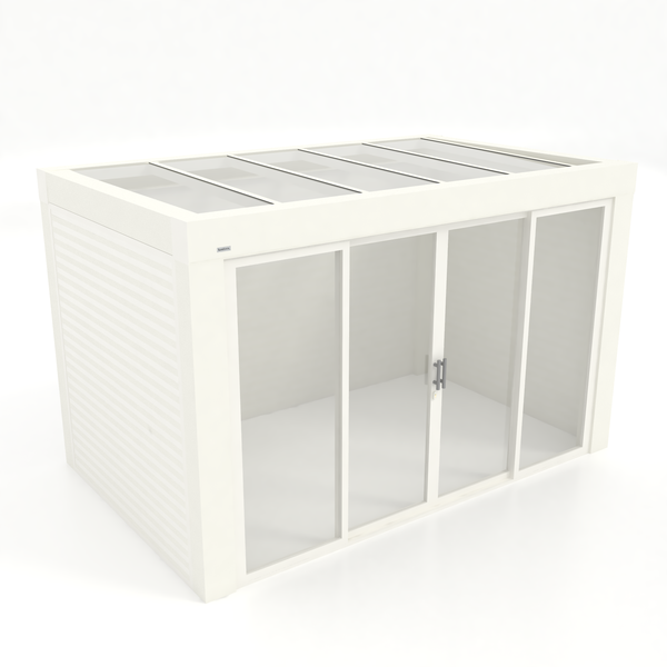 Kastrex Premium Terrasoverkapping Aluminium - Luxe Buitenruimte met Glazen Dak - Gratis Montage – Wit