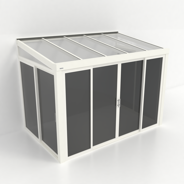 Kastrex Tuinkamer Aluminium - Luxe Buitenruimte met Glazen Dak - Privacy Glas - Gratis Montage - Wit