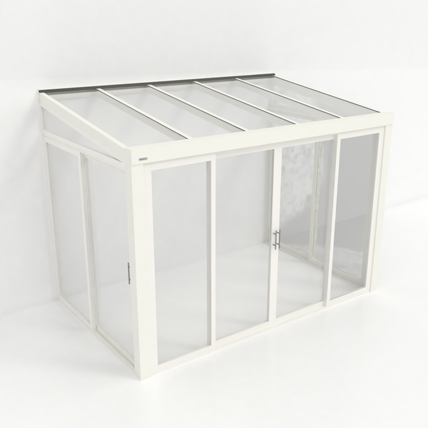 Kastrex Tuinkamer Aluminium - Luxe Buitenruimte met Glazen Dak - Gratis Montage - Wit