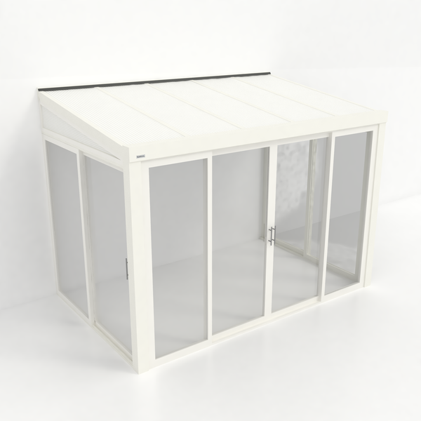 Kastrex Tuinkamer Aluminium - Luxe Buitenruimte met Polycarbonaat Dak - Gratis Montage - Wit