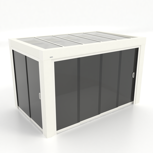 Kastrex Premium Terrasoverkapping Aluminium - Luxe Buitenruimte met Privacy Glas - Gratis Montage - Wit