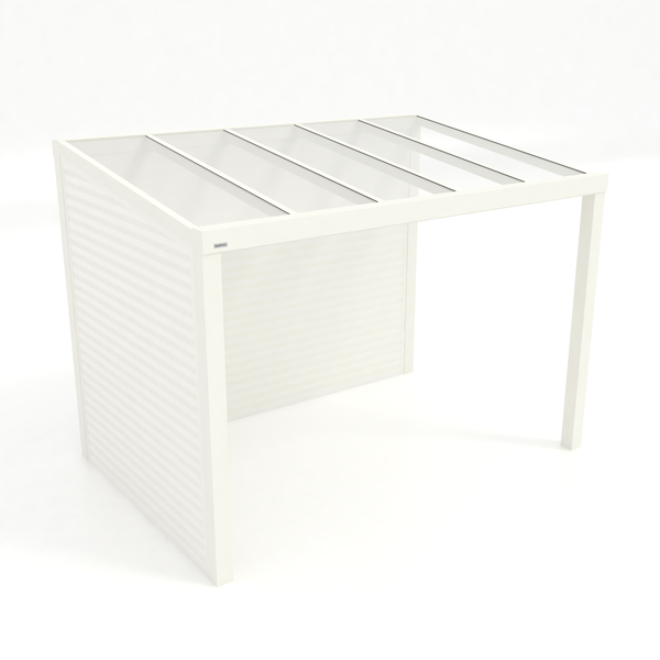 Kastrex Terrasoverkapping Aluminium - Luxe Buitenruimte met Glazen Dak - Gratis Montage - Wit