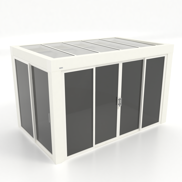 Kastrex Premium Terrasoverkapping Aluminium - Luxe Buitenruimte met Privacy Glas - Gratis Montage - Wit