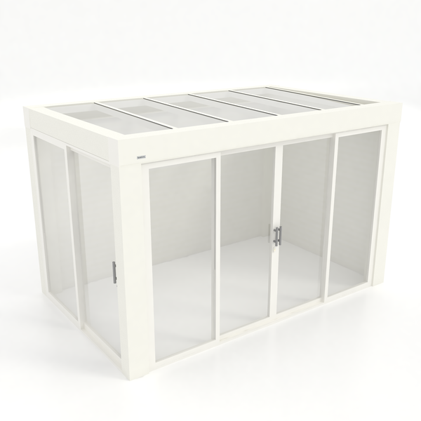 Kastrex Premium Terrasoverkapping Aluminium - Luxe Buitenruimte met Glazen Dak - Gratis Montage – Wit