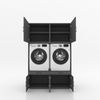 Wasmachinekast 2 delig - 134x205x67cm – Antraciet
