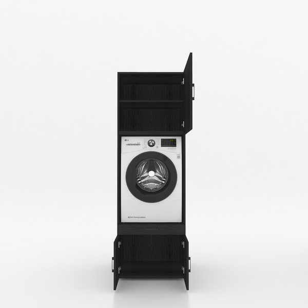 Wasmachinekast 1 delig - 67x205x67cm – Zwart Eiken