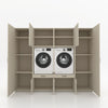 Wasmachinekast 4 delig - 254x205x67cm – Greige