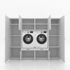 Wasmachinekast 4 delig - 254x205x67cm – Wit