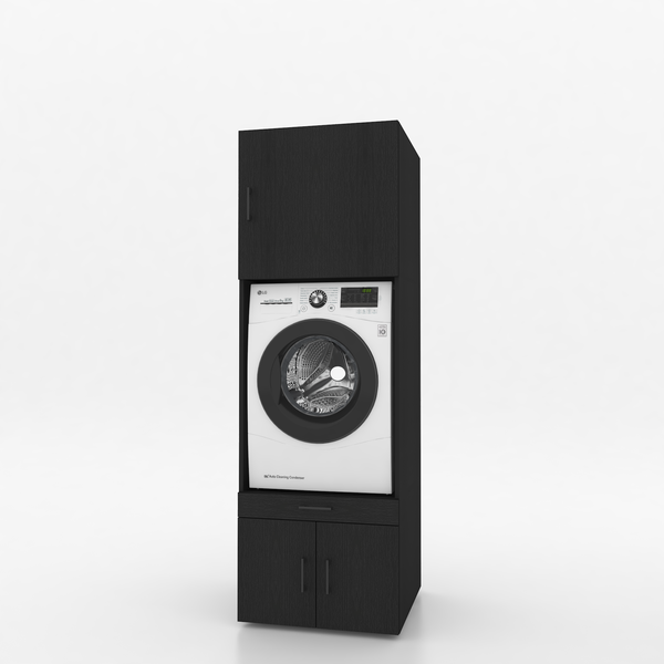 Wasmachinekast 1 delig - 67x205x67cm – Zwart Eiken