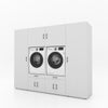 Wasmachinekast 4 delig - 254x205x67cm – Wit