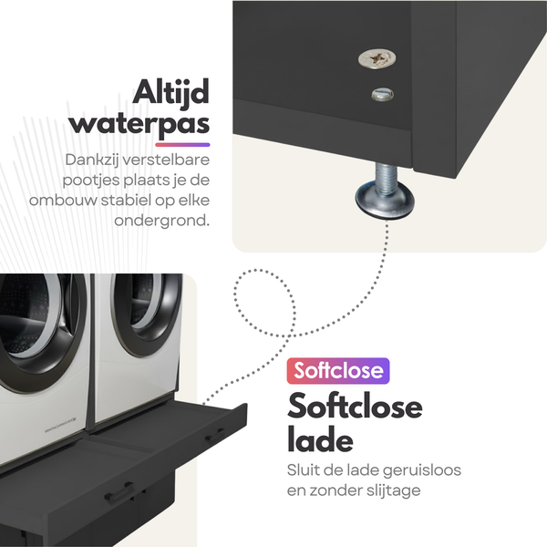Washing machine cabinet, 1 piece - 67x205x67cm - Anthracite