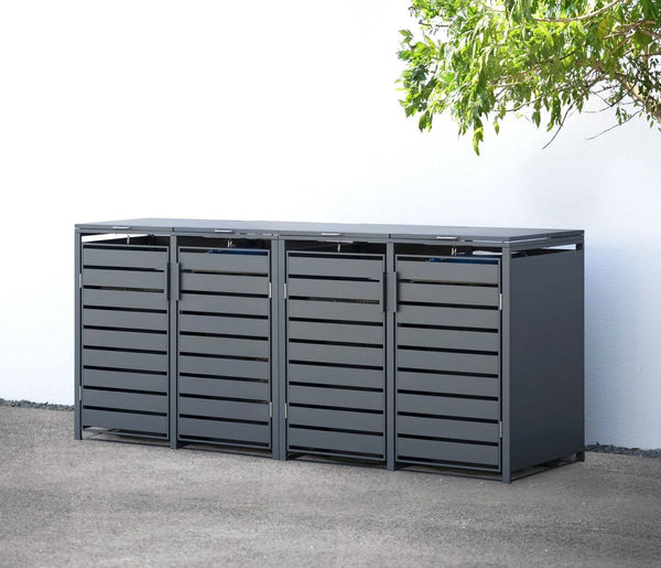 Kastrex Container Conversion Cabinet - For 2 Wheelie Bins - Weatherproof & Maintenance-free - Coated Steel