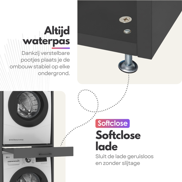 Dryer on washing machine cabinet 1 piece - 67x205x67cm - Anthracite