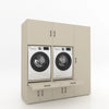 Wasmachinekast 3 delig - 194x205x67cm – Greige