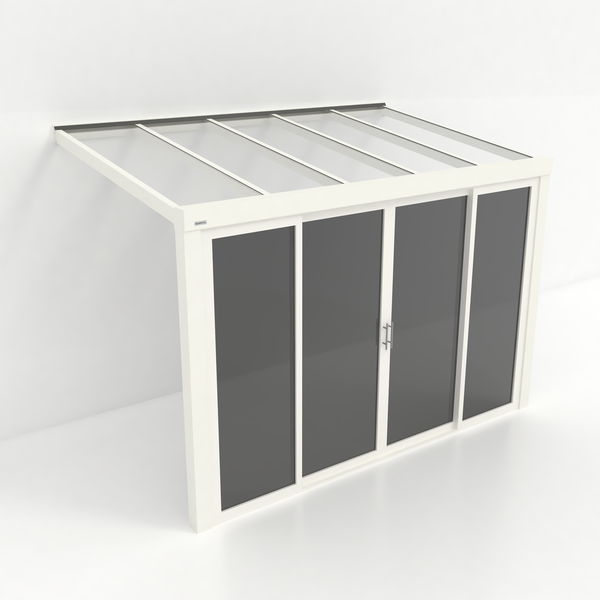 Kastrex Tuinkamer Aluminium - Luxe Buitenruimte met Glazen Dak - Privacy Glas - Gratis Montage - Wit