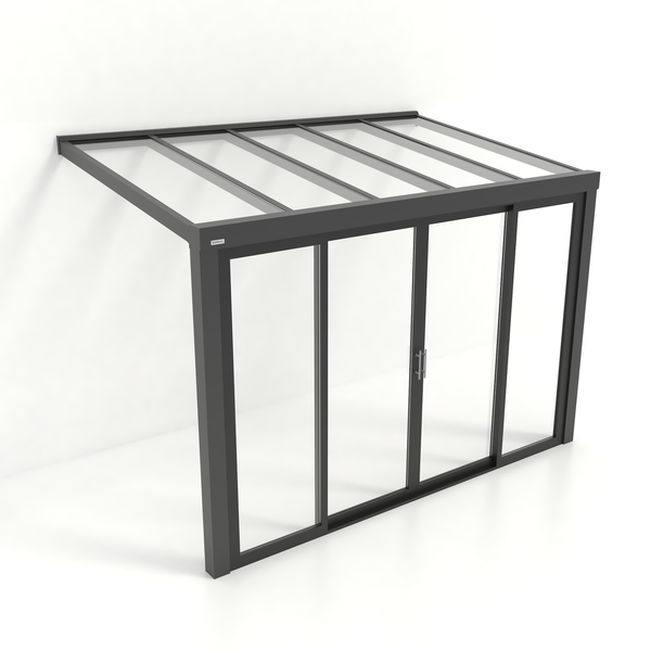 Kastrex Tuinkamer Aluminium - Luxe Buitenruimte met Glazen Dak - Gratis Montage - Antraciet