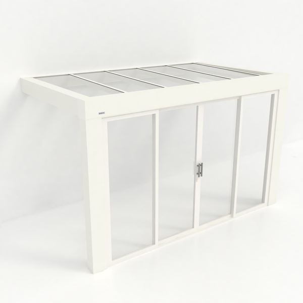 Kastrex Premium Tuinkamer Aluminium - Luxe Buitenruimte met Glazen Dak - Gratis Montage – Wit