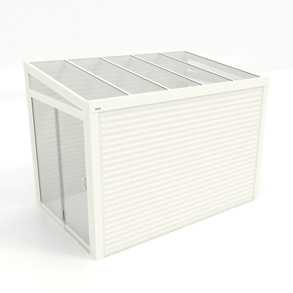 Kastrex Terrasoverkapping Aluminium - Luxe Buitenruimte met Glazen Dak - Gratis Montage - Wit