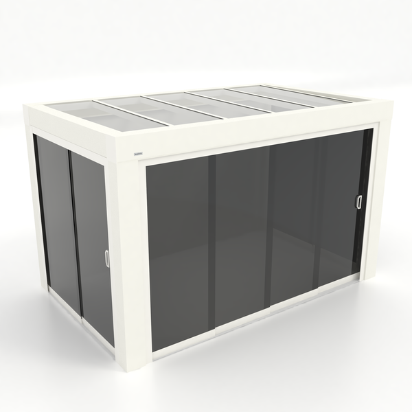 Kastrex Premium Terrasoverkapping Aluminium - Luxe Buitenruimte met Privacy Glas - Gratis Montage - Wit