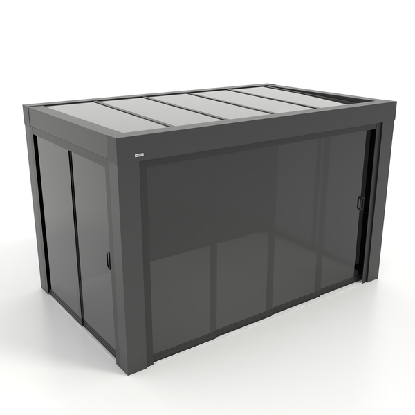 Kastrex Premium Terrasoverkapping Aluminium - Luxe Buitenruimte met Privacy Glas - Gratis Montage - Antraciet