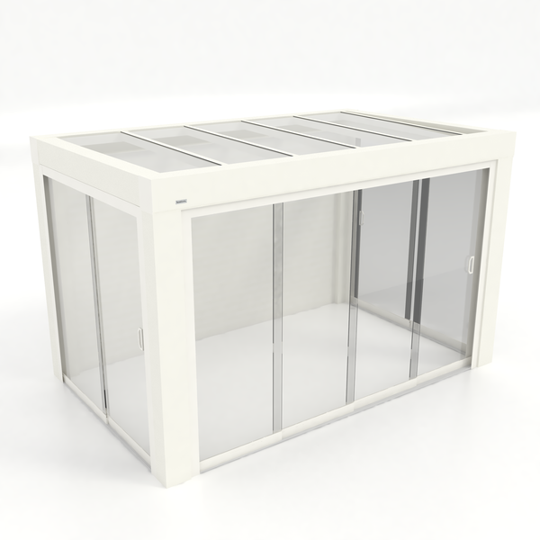 Kastrex Premium Terrasoverkapping Aluminium - Luxe Buitenruimte met Glazen Dak - Gratis Montage – Wit